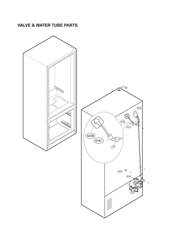 Valve & water tube parts