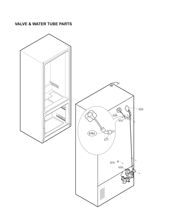 Valve & water tube parts