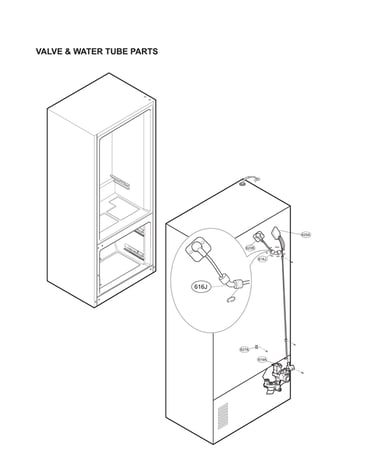 Valve & water tube parts