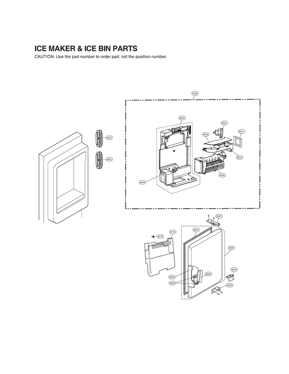 Ice maker & ice bin parts