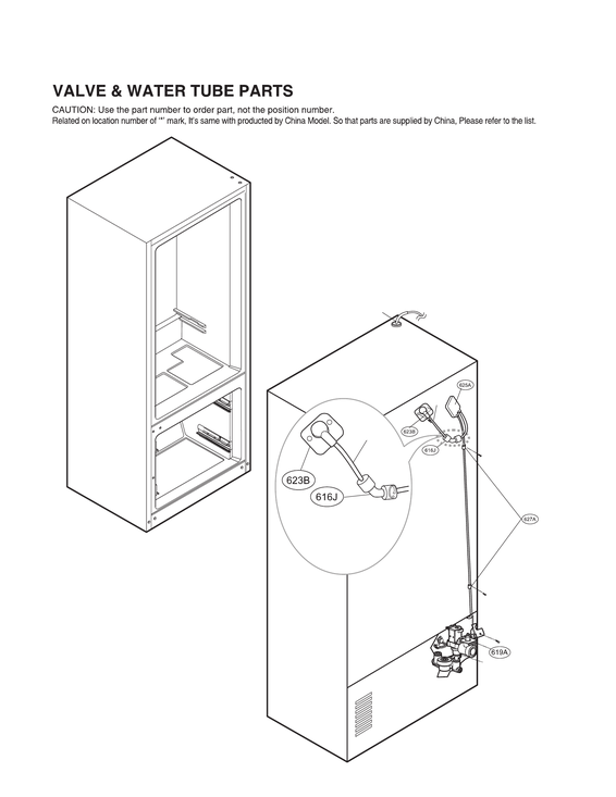 Valve & water tube parts