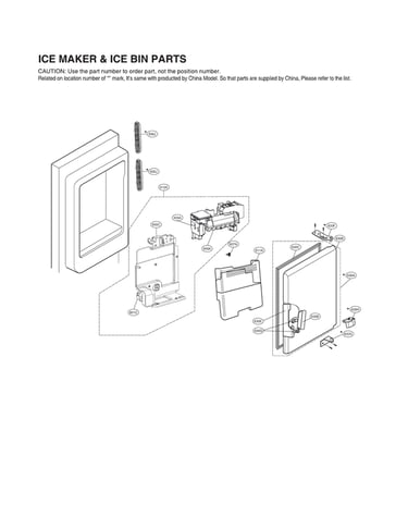 Ice maker & ice bin parts