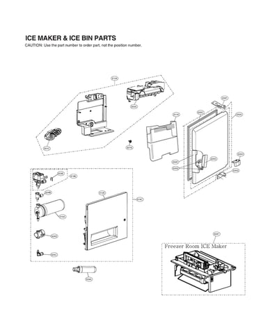 Ice maker & ice bin parts