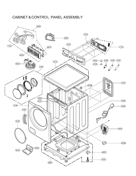 Cabinet & control panel assy