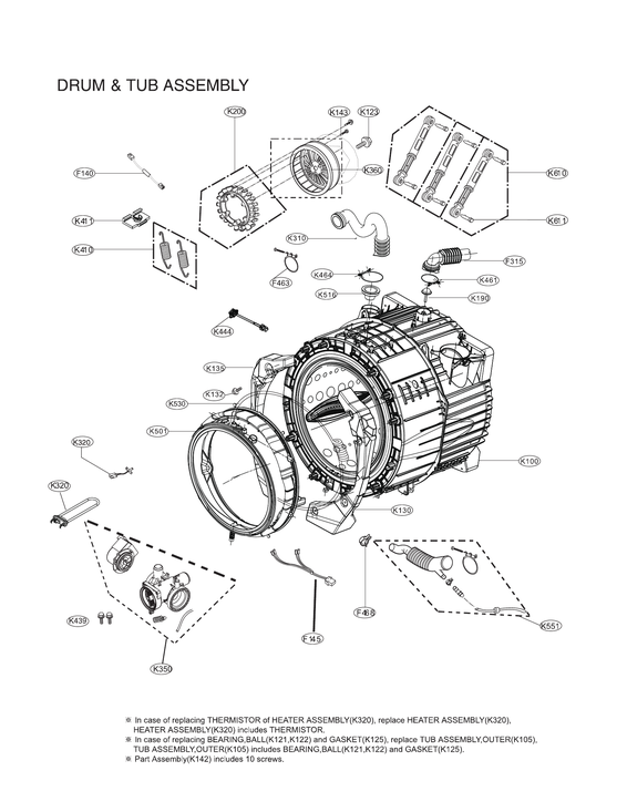 Drum & tub assy