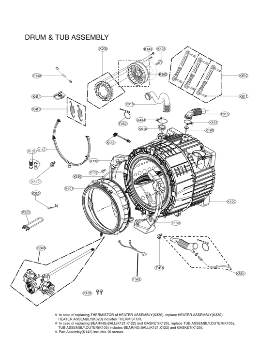 Drum & tub assy