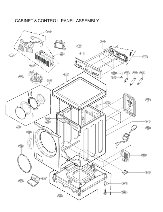 Cabinet & control panel assy