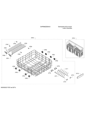 Lower dish rack/cutlery basket