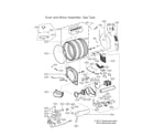 LG DLGX4001W/00 drum & motor assy: gas type diagram