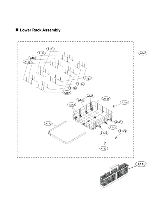 Lower rack assy