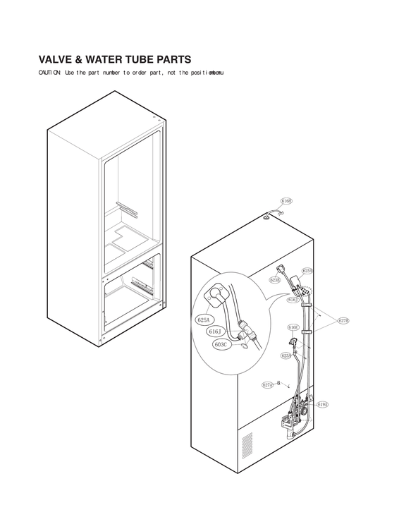 Valve & water tube parts