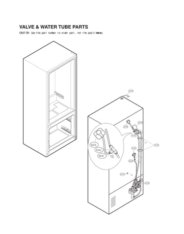 Valve & water tube parts