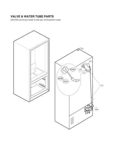Valve & water tube parts