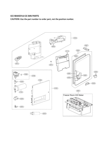 Ice maker & ice bin parts