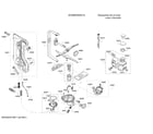 Bosch SHX88PZ65N/18 water inlet & softener/heat pump diagram