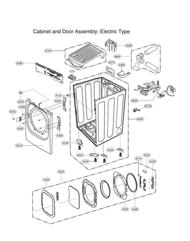 Cabinet & door assy: electric