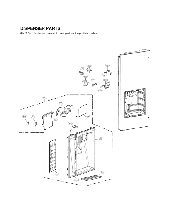 Dispenser door parts