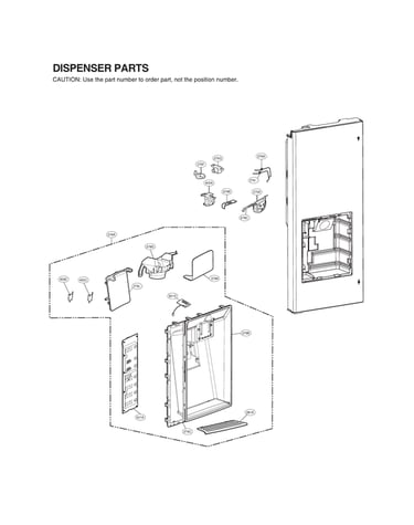 Dispenser door parts