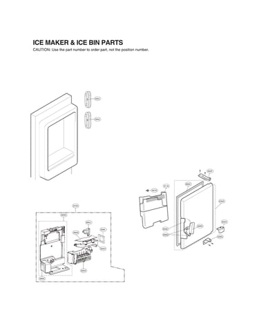 Ice maker & ice bin parts