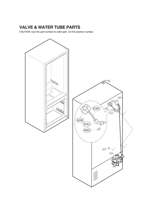 Valve & water tube parts