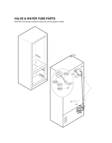 Valve & water tube parts