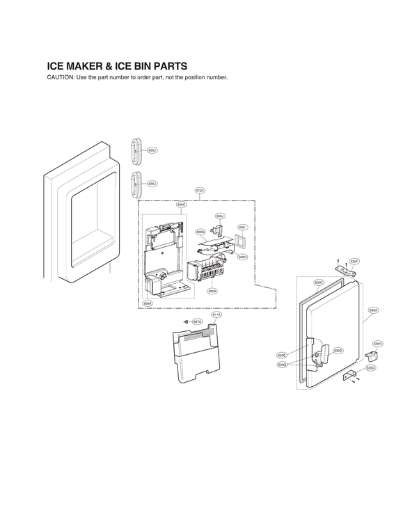 Ice maker & ice bin parts