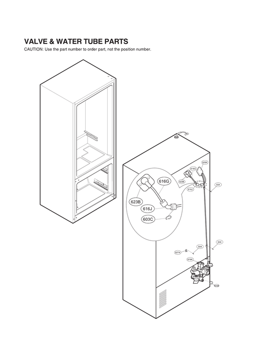Valve & water tube parts