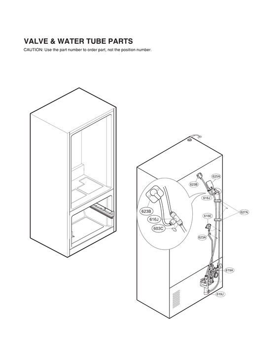 Valve & water tube parts