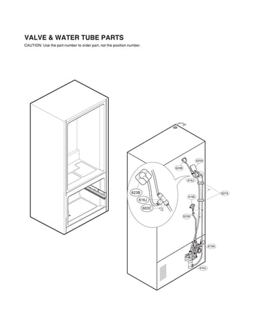 Valve & water tube parts