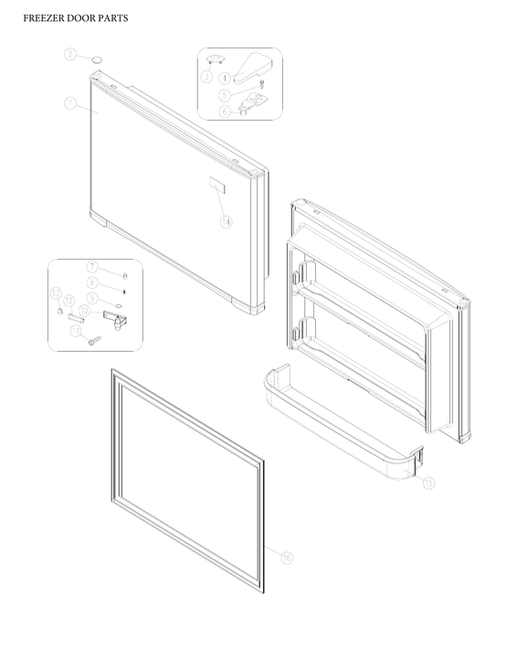 Freezer door parts