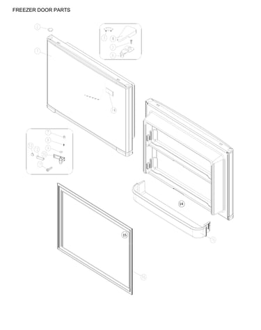 Freezer door parts