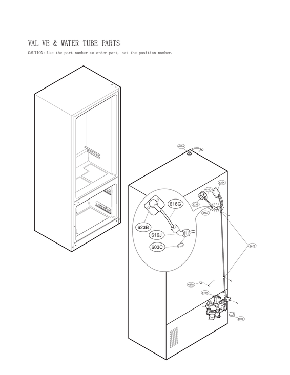 Valve & water tube parts