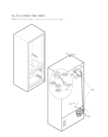 Valve & water tube parts