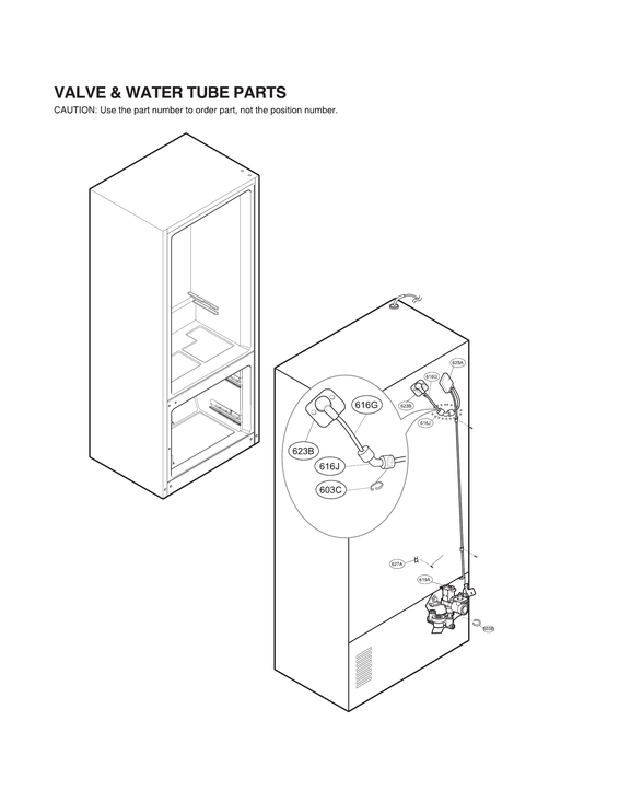 Valve & water tube parts