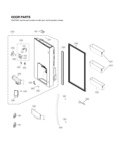 Dispenser door parts