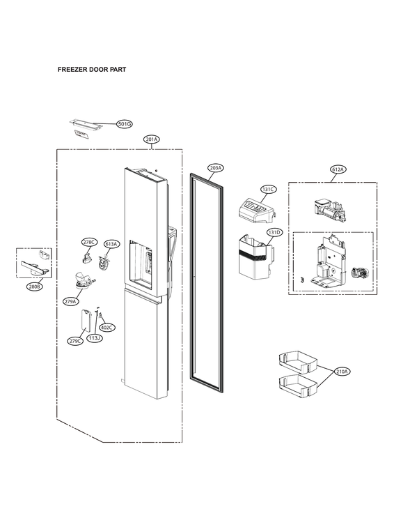 Freezer door part