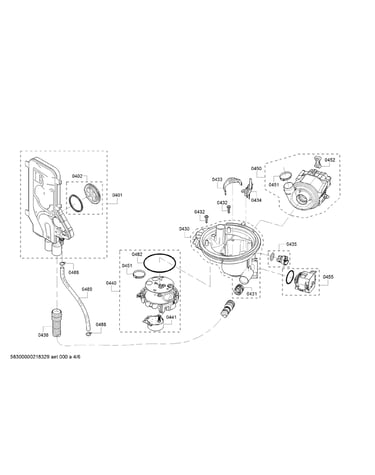 Water inlet/sump/water switch