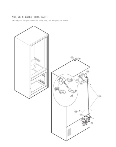Valve & water tube parts