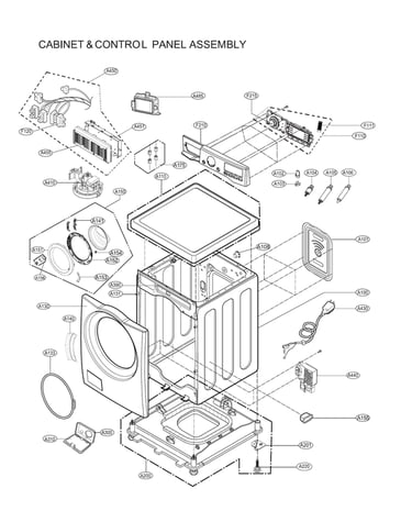 Cabinet & control panel assy