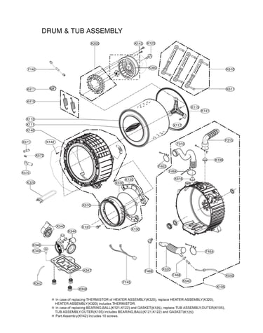 Drum & tub assy