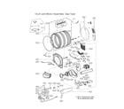 LG DLG3601V/00 drum & motor assy: gas type diagram