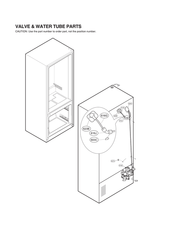 Valve & water tube parts