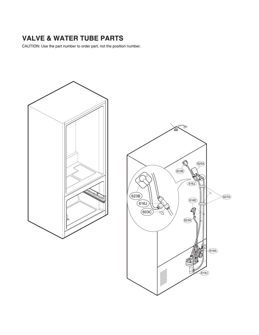 Valve & water tube parts
