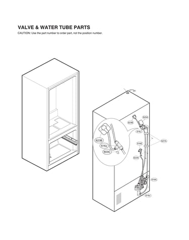Valve & water tube parts