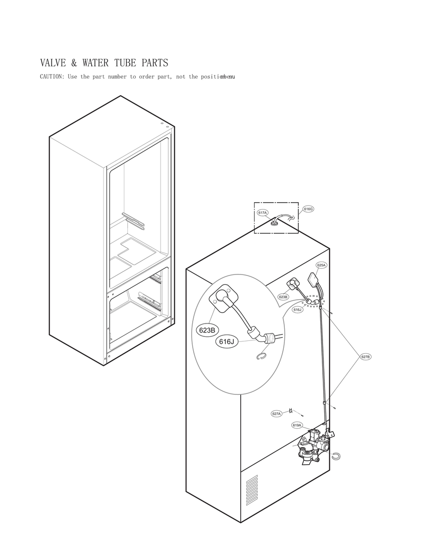 Valve & water tube parts