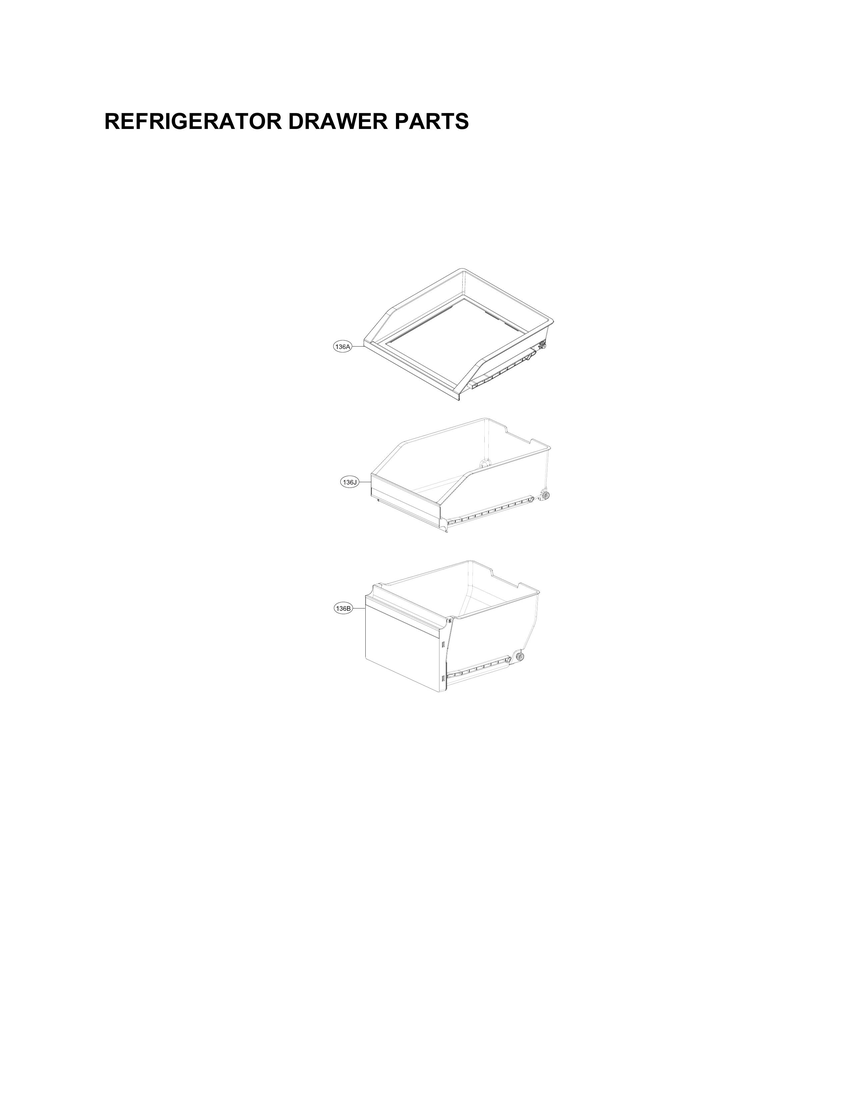 Refrigerator drawer parts