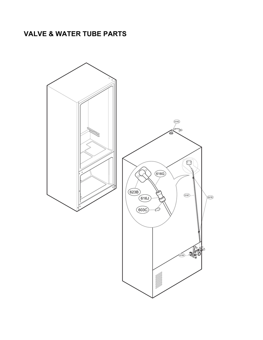 Valve & water tube parts