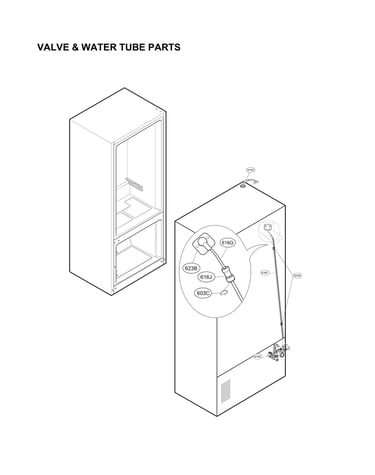 Valve & water tube parts