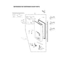 LG LNXS30866D/01 refrigerator dispenser door parts diagram