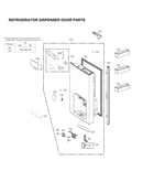 Refrigerator dispenser door parts